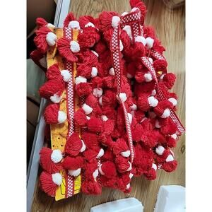 9 Yards Vintage Retro 60s 70s Red White Tassle Fringe Trim